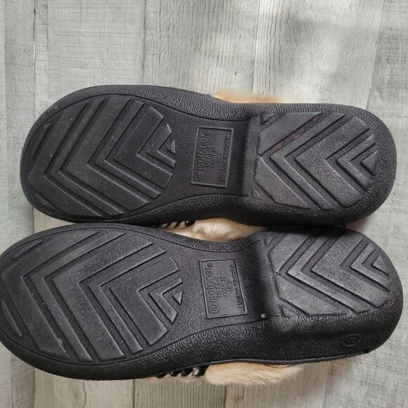 Cozy Isotoner Womens Faux Fur Lined Slippers Size 7.5-8 Slip-On Memory Foam Mule - Picture 5 of 6
